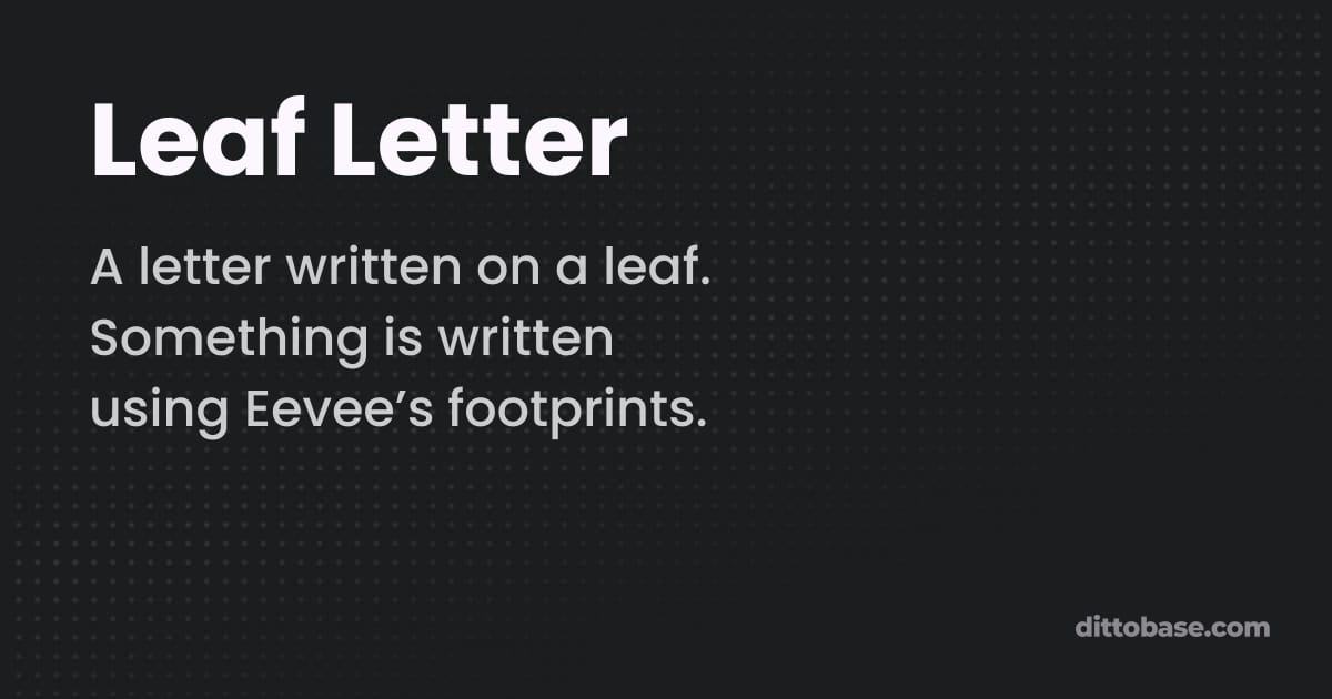 Leaf Letter - Pokémon Sword and Shield Item | Dittobase