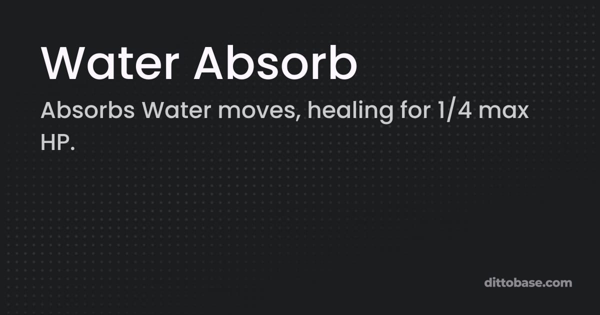 Water Absorb - Pokémon Scarlet and Violet Ability | Dittobase