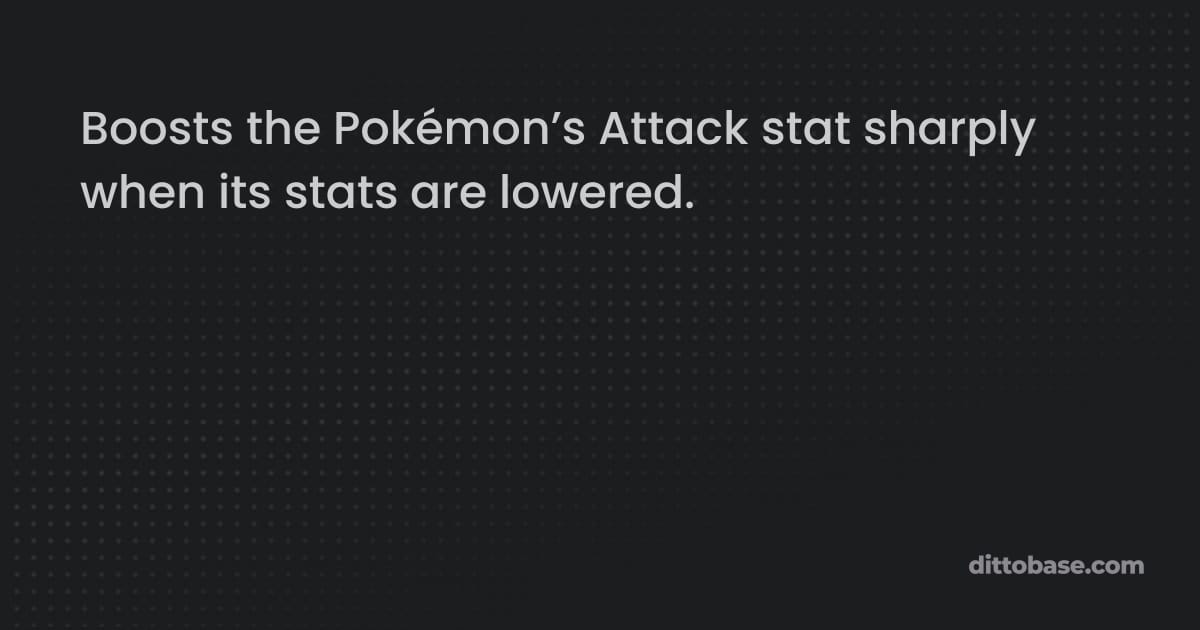 Defiant | Pokémon Abilities | Dittobase