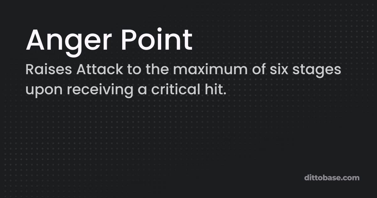 Anger Point - Pokémon Ultra Sun & Ultra Moon Ability | Dittobase