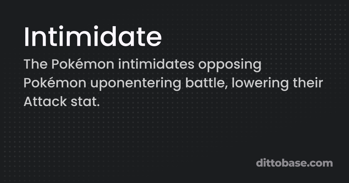 Intimidate Pokémon Ability Dittobase