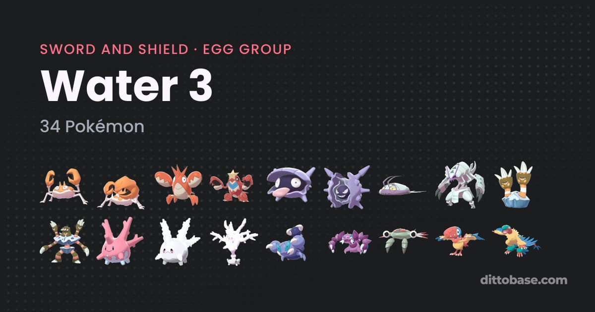 Ditto Water Types Water 3 Egg Group - Pokémon Sword and Shield | Dittobase