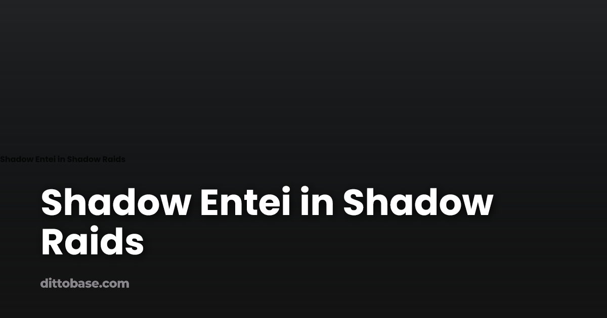 Shadow Entei in Shadow Raids | Dittobase