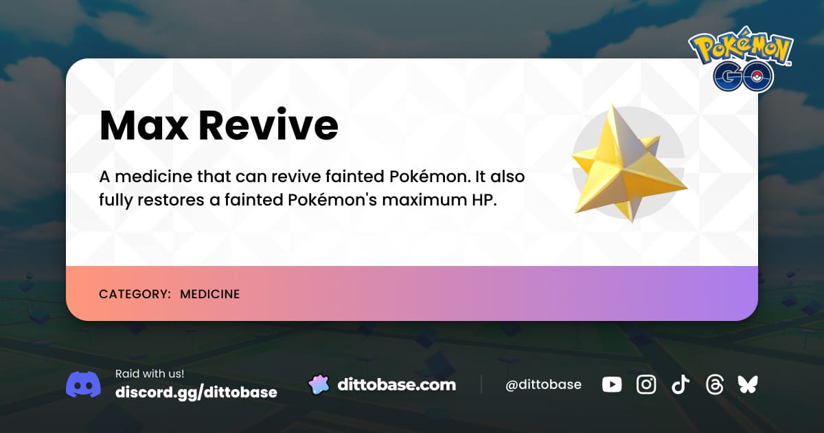 Max Revive Vector Max Revive | Dittobase