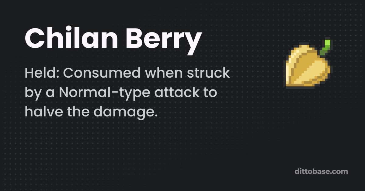 Type Reducing Berry Chilan Berry - Pokémon Brilliant Diamond and Shining Pearl Item | Dittobase