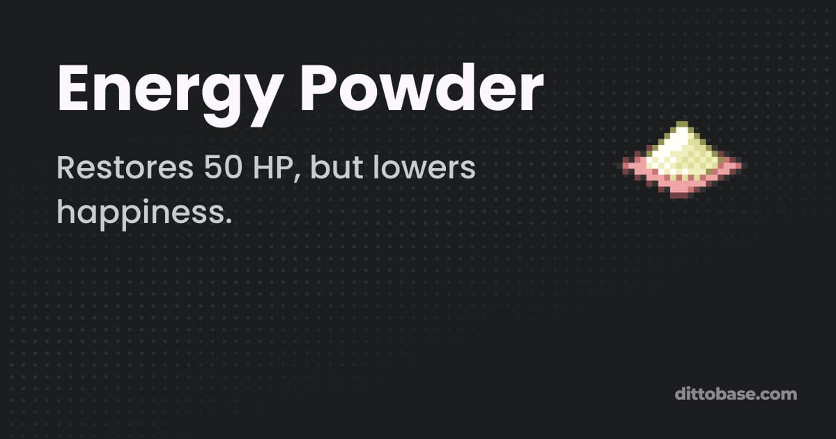 Ditto Rage Powder Energy Powder - Pokémon FireRed and LeafGreen Item | Dittobase