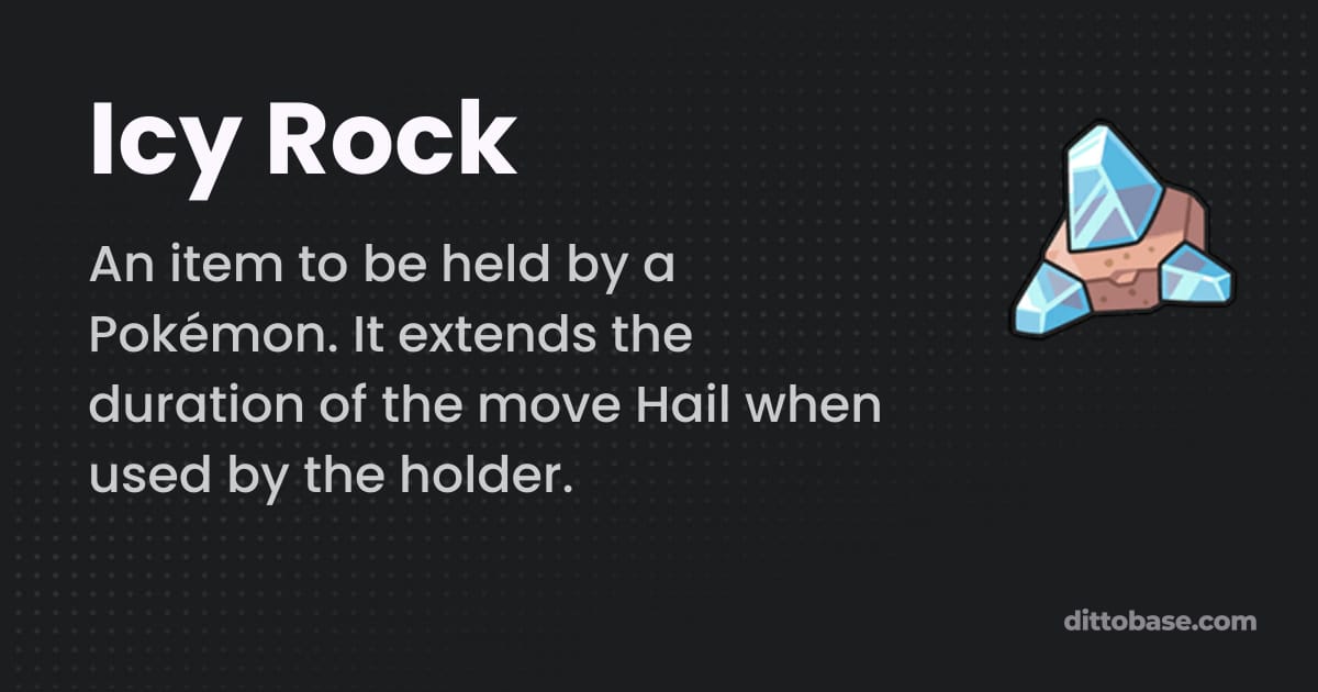 Icy Rocks Sign Icy Rock | Pokémon Item | Dittobase