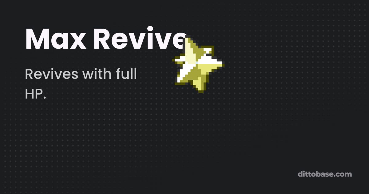 Max Revive Vector Max Revive - Pokémon Sword and Shield Item | Dittobase