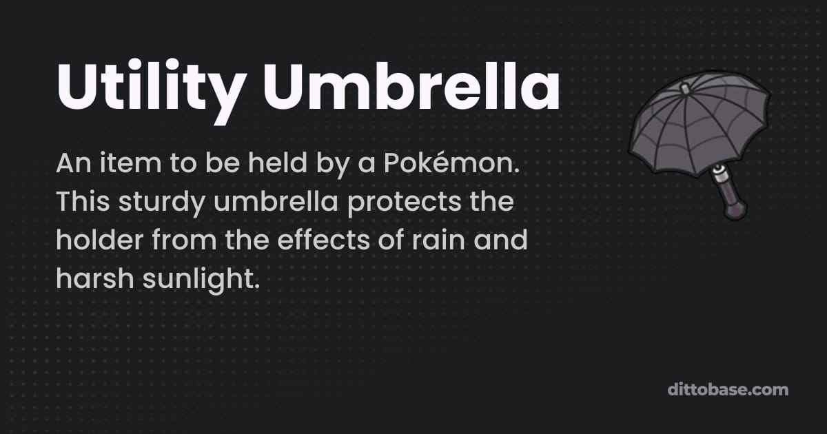 Utility Pokemon Utility Umbrella | Pokémon Item | Dittobase