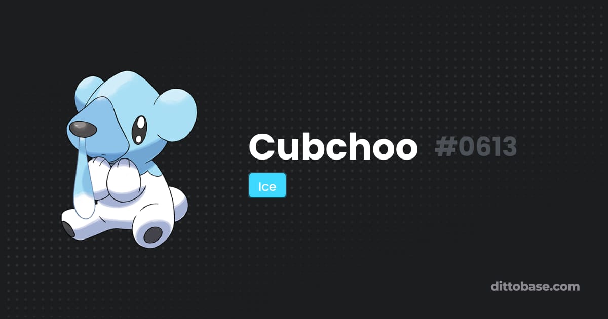 Cubfoo Pokemon Cubchoo | Dittobase