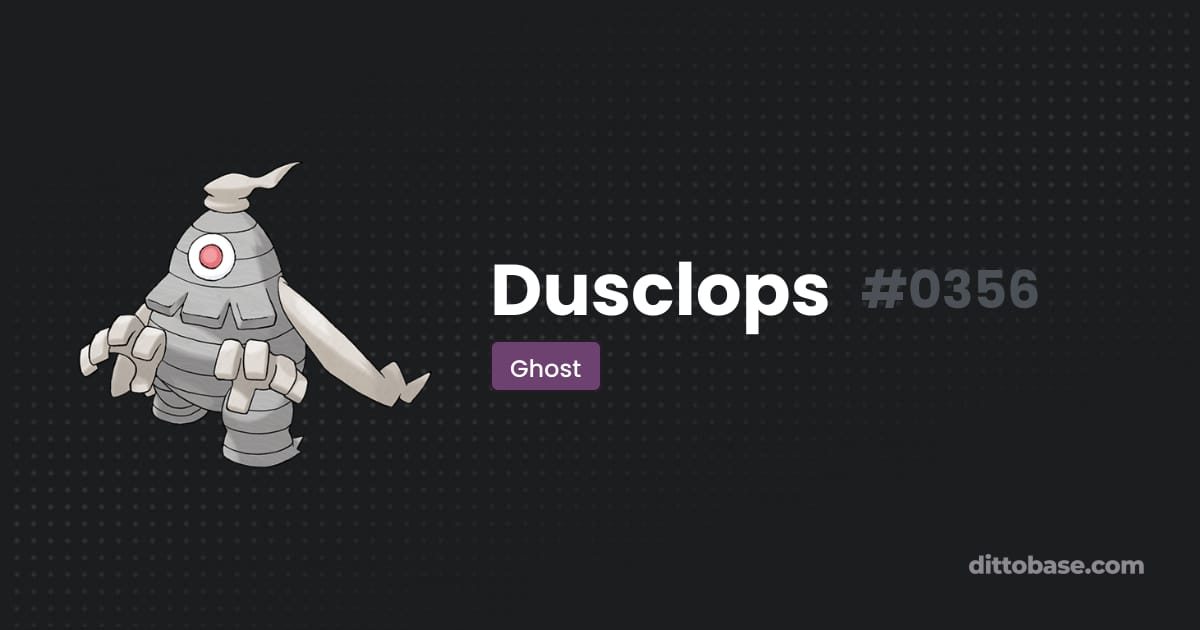 Dusclops Evolution Level Dusclops | Dittobase