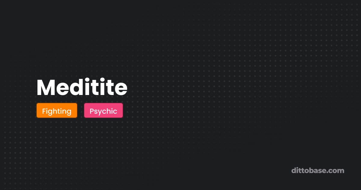 Meditile Meditite - Pokémon FireRed and LeafGreen Pokédex | Dittobase
