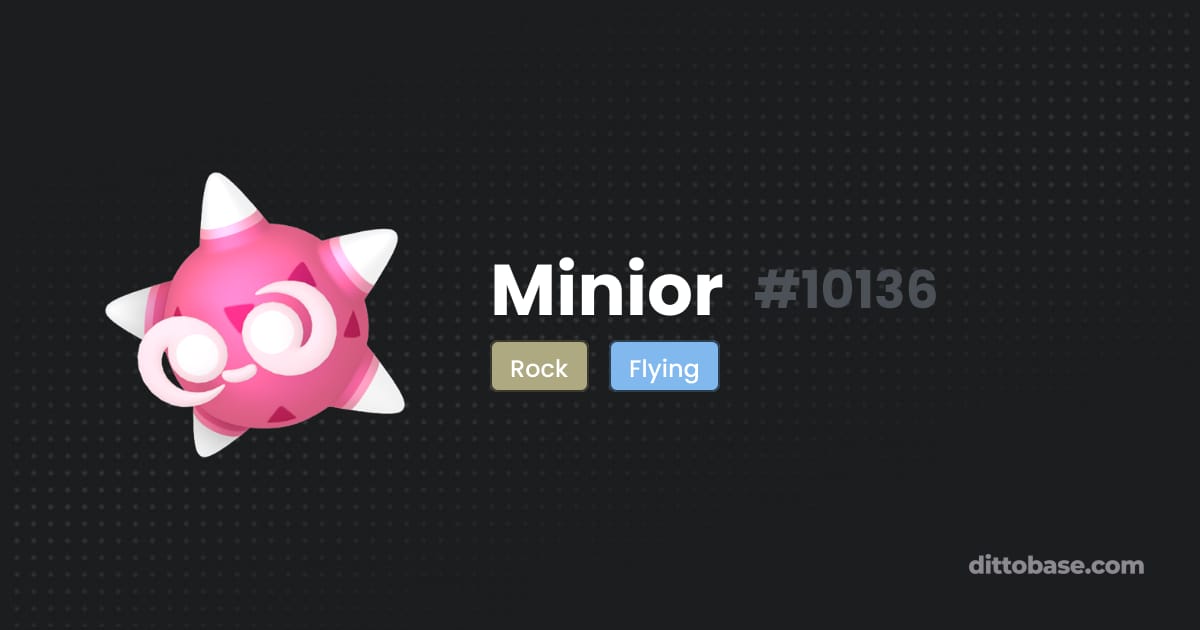 Minior Evolution Method Minior | Dittobase Pokédex