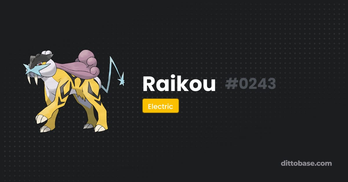 No Color Riku Pokemon Raikou | Dittobase Pokédex