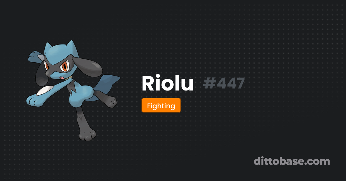 Riolu | Dittobase Pokédex | Dittobase