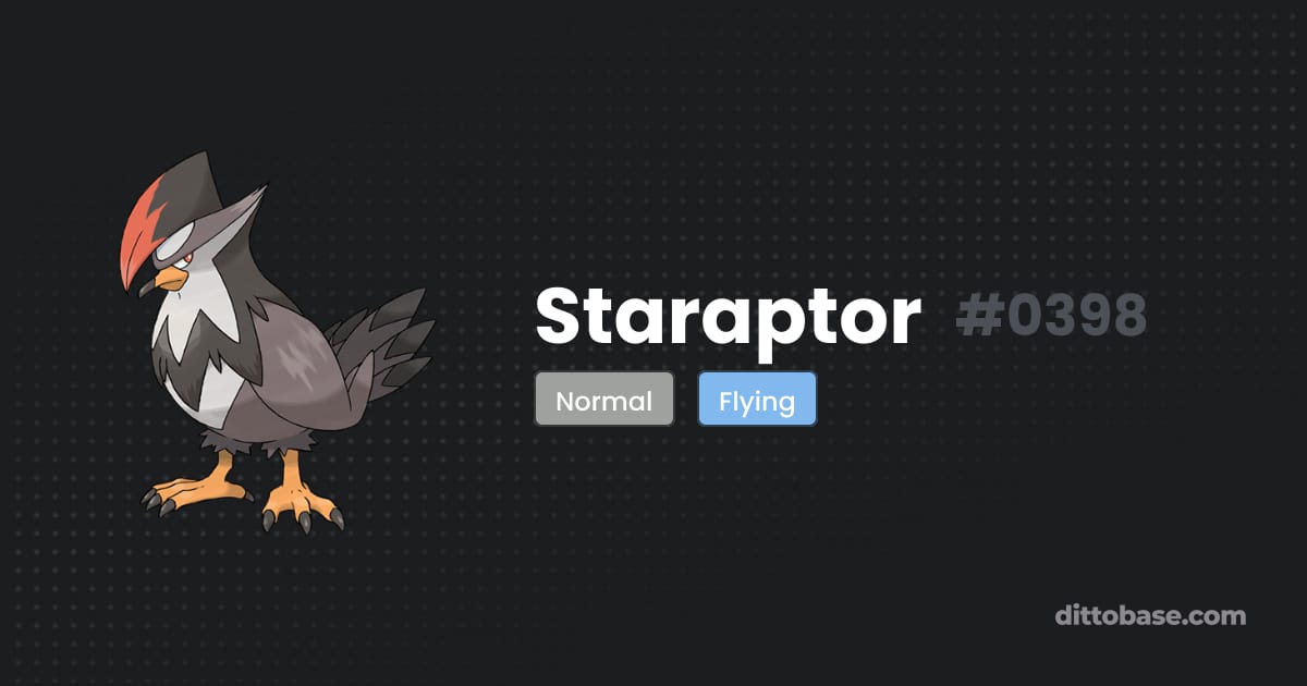 All Raptor Pokemon Staraptor | Dittobase Pokédex