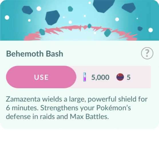 Behemoth Bash Adventure Effect screen in Pokémon GO