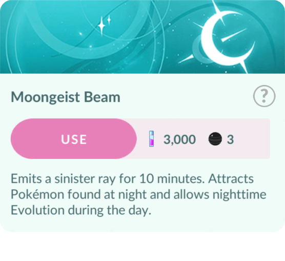 Moongeist Beam Adventure Effect screen in Pokémon GO