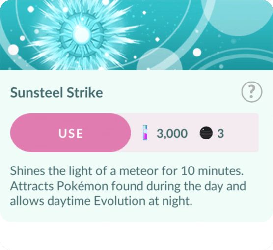 Sunsteel Strike Adventure Effect screen in Pokémon GO
